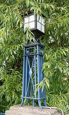 One of the decorative lamps fitted to the bridge over the Erewash Canal in the centre of Sandiacre.