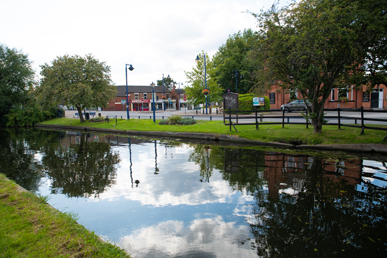 Sandiacre Village Centre from across the Erewash Canal