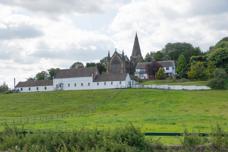 A view of Cloudside Farm and St. Giles' Church