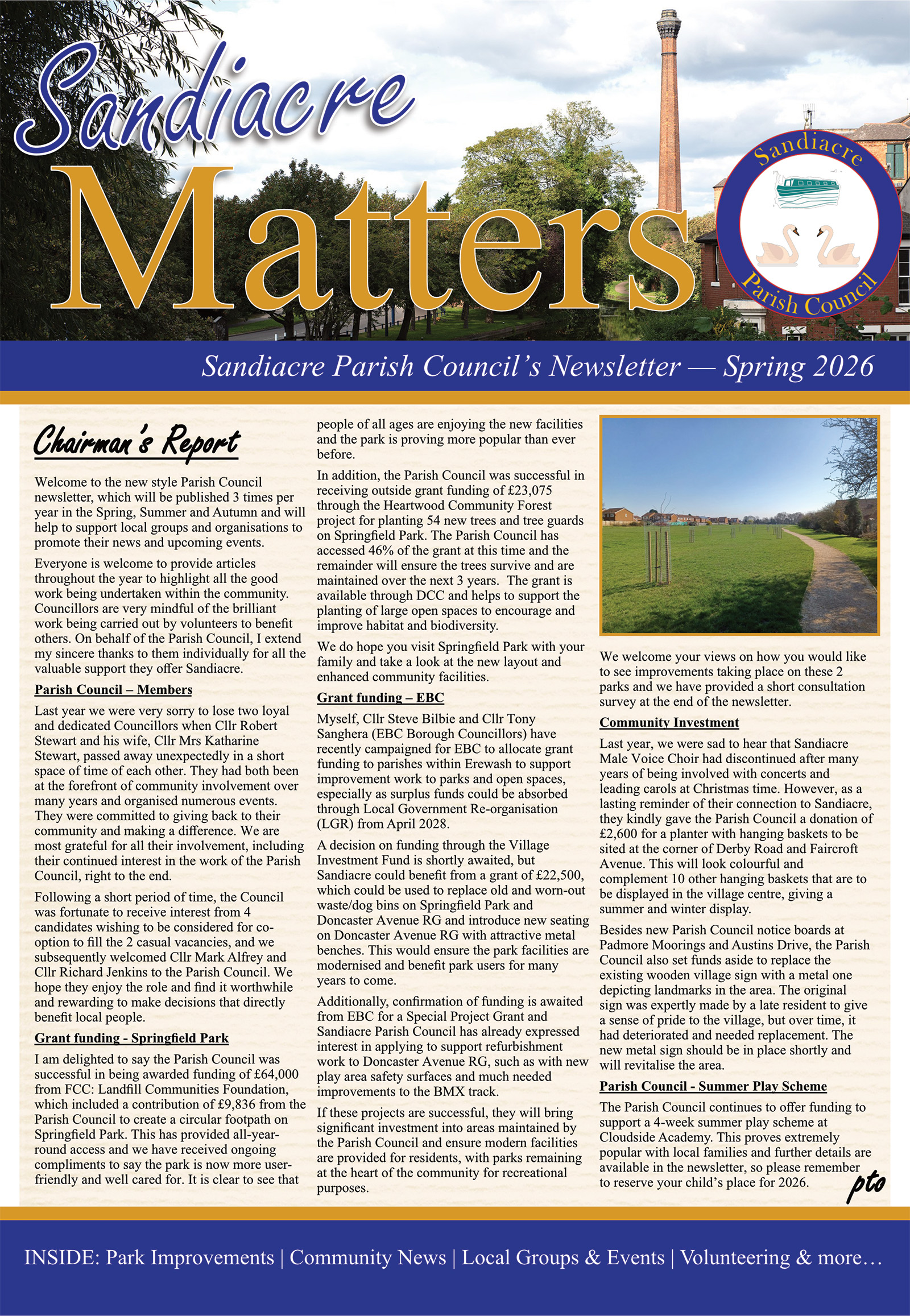 Image showing front cover of Sandiacre Matters Spring 2026