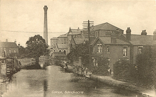 An old photograph of Springfield Mill and the Erewash Canal at Sandiacre