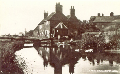 An old photograph of the canal locks at Sandiacre