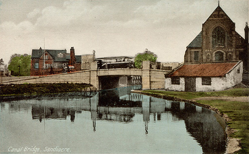 An old image of the canal bridge at Sandiacre